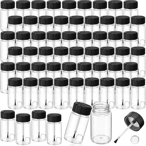 60Pcs Touch up Paint Bottles with Brush and Lid Empty Touch up Paint Bottle with Mixing Balls 2 oz Fluid Capacity Leftover Container for Car Scratches Repair