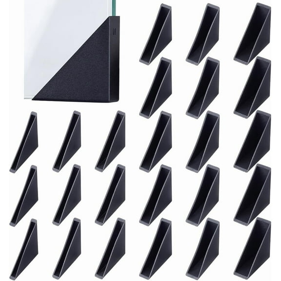 60Pcs Triangle Corner Protector 6 Sizes Plastic Glass Table Shelf Corner Guards Black Mirror Corner Covers Baby Proofing Edge Protector diy