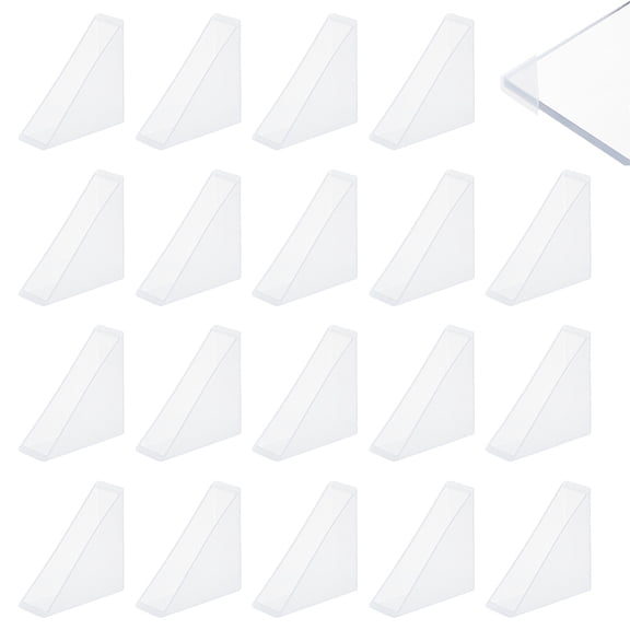 60Pcs Triangle Glass Corner Protectors White-Gray 1.37x1.37x0.51 Inch PP Plastic Protects Glass & Mirror Edges During Transport