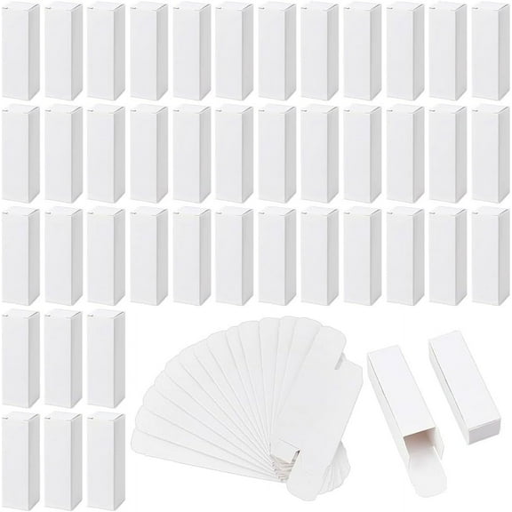 60Pcs White Kraft Paper Lipstick Boxes 0.9x0.9x3.1 inch Perfume Essence Oil Packaging Cases for Lip Gloss Small Fragrance Essential Oil Small Gifts