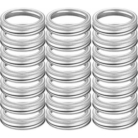60Pcs Wide Mouth Mason Jar Canning Rings,Replacement Rings or Tops Durable & Rustproof Tinplate Metal Bands/Rings for Mason Jar (Silver/87 MM)
