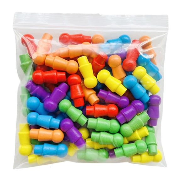 60Pcs Wood Checkers Pieces Replacement Pegs Strategy Board Game Chess Pieces Chess Game Pieces Board Game Accessories