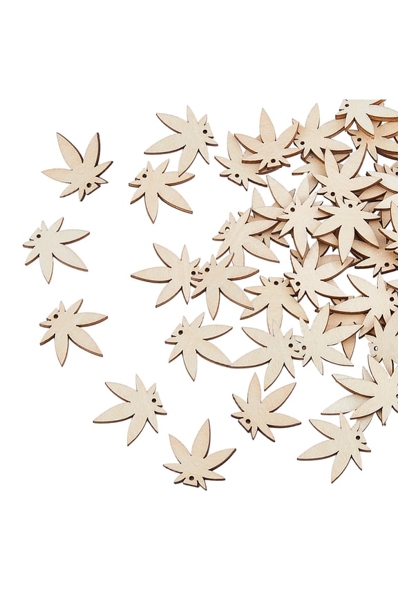 60Pcs Wood Earring Blanks DIY Earrings Pendants Blanks Unfinished Wood Blanks Charms Maple Leaves Sublimation Earring Blanks Pendant Bulk DIY