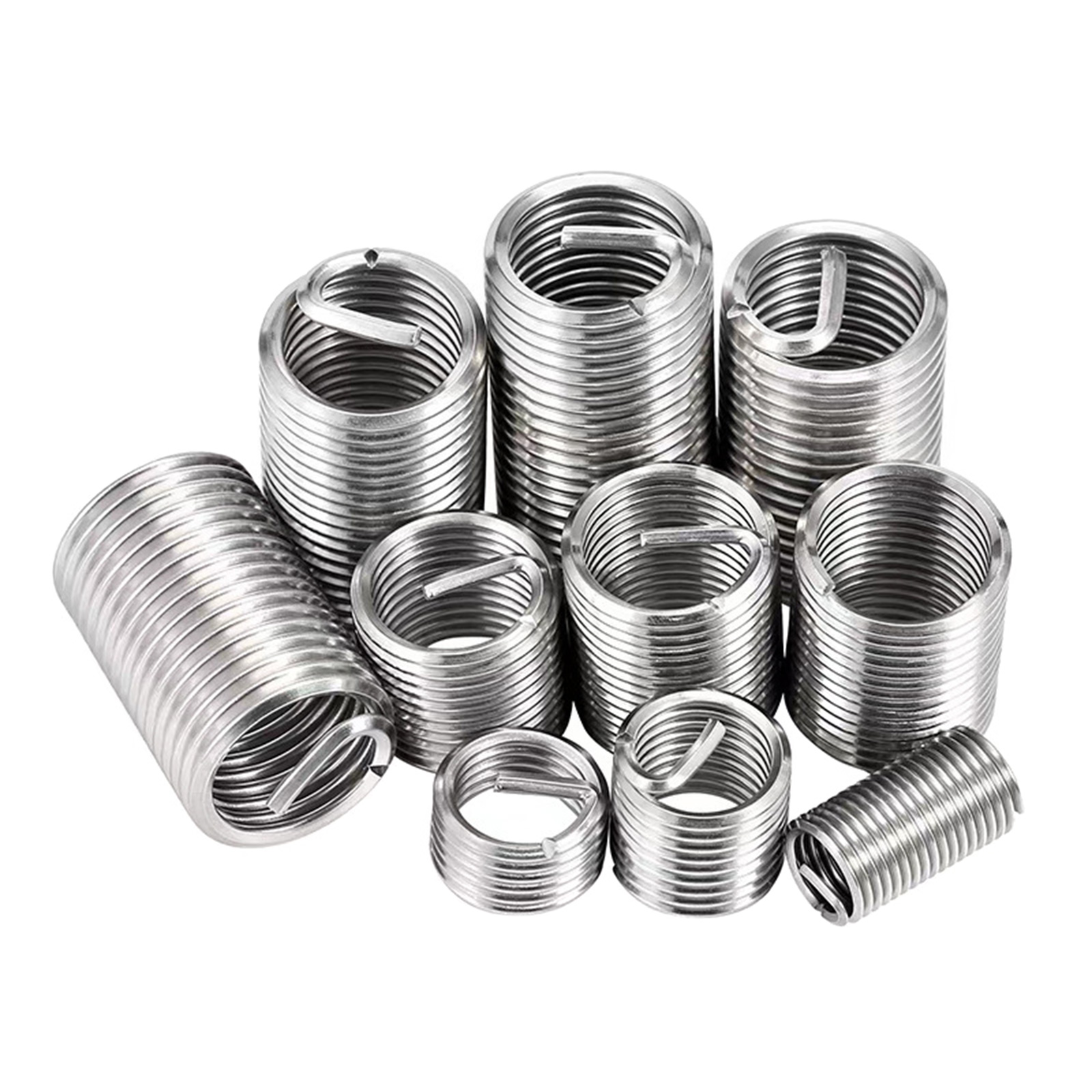 60Piece Steel Wire Thread Inserts Helical Coil Threaded Sleeve Inserts ...