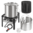 thumbnail image 1 of 60QT Crawfish Boiler,Seafood Boiling Kit,Waterproof Cover & 12" Skimmer Included,110,000BTU Propane Burner,Aluminum Seafood Boil Pot with Basket ,Crab & Crawfish Boiler, 1 of 6