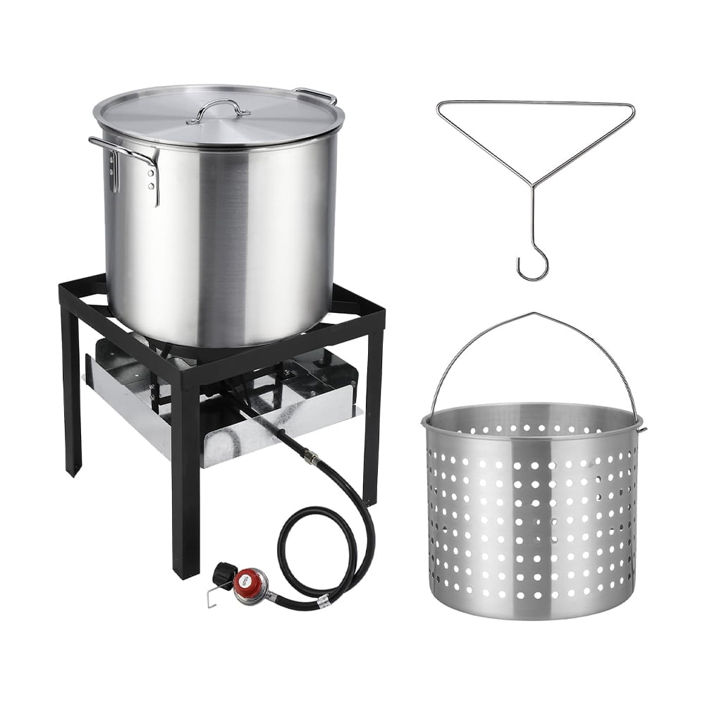 Stainless Steel Fryer Turkey Pot Frying Basket Outdoor Deep Household  Shrimp Boil Fried Chicken Ice Cream