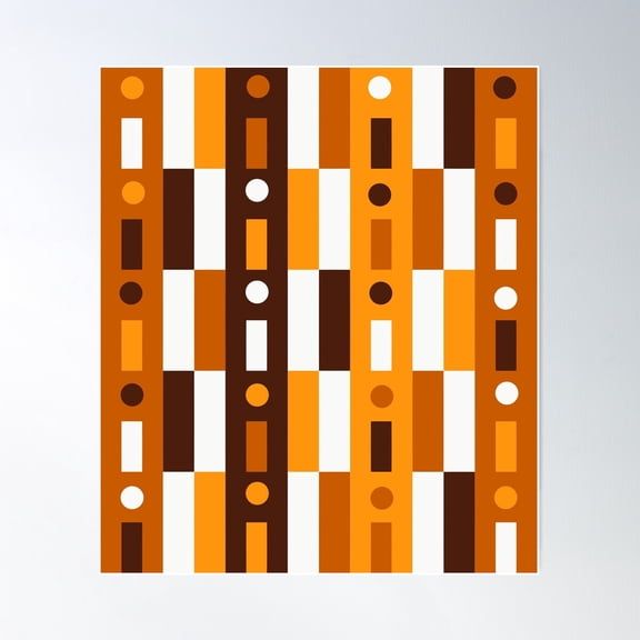 60S Retro Mid Century Modern Mod Pattern Poster Wall Art, Modern Wall Decor For Living Room Bedroom, 24x36 UNFRAMED