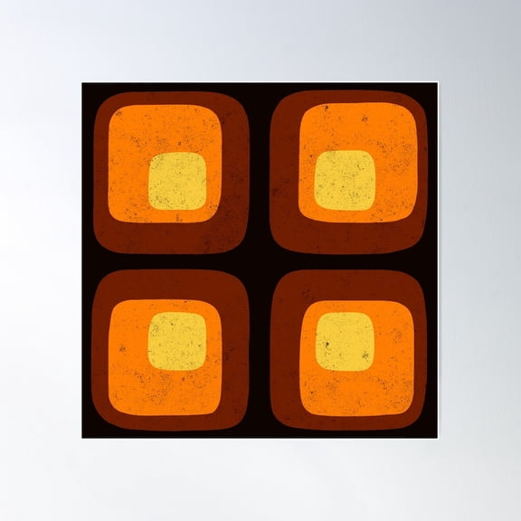 60S Retro Mod Poster Wall Art, Modern Wall Decor For Living Room Bedroom, 24x24 UNFRAMED