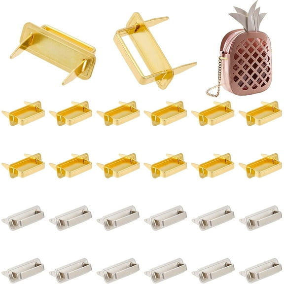 60Sets 2Colors Metal D-Ring Connector Buckle Bag Handles Base Metal Arch Bridge Purse Hardware Metal Ring DIY