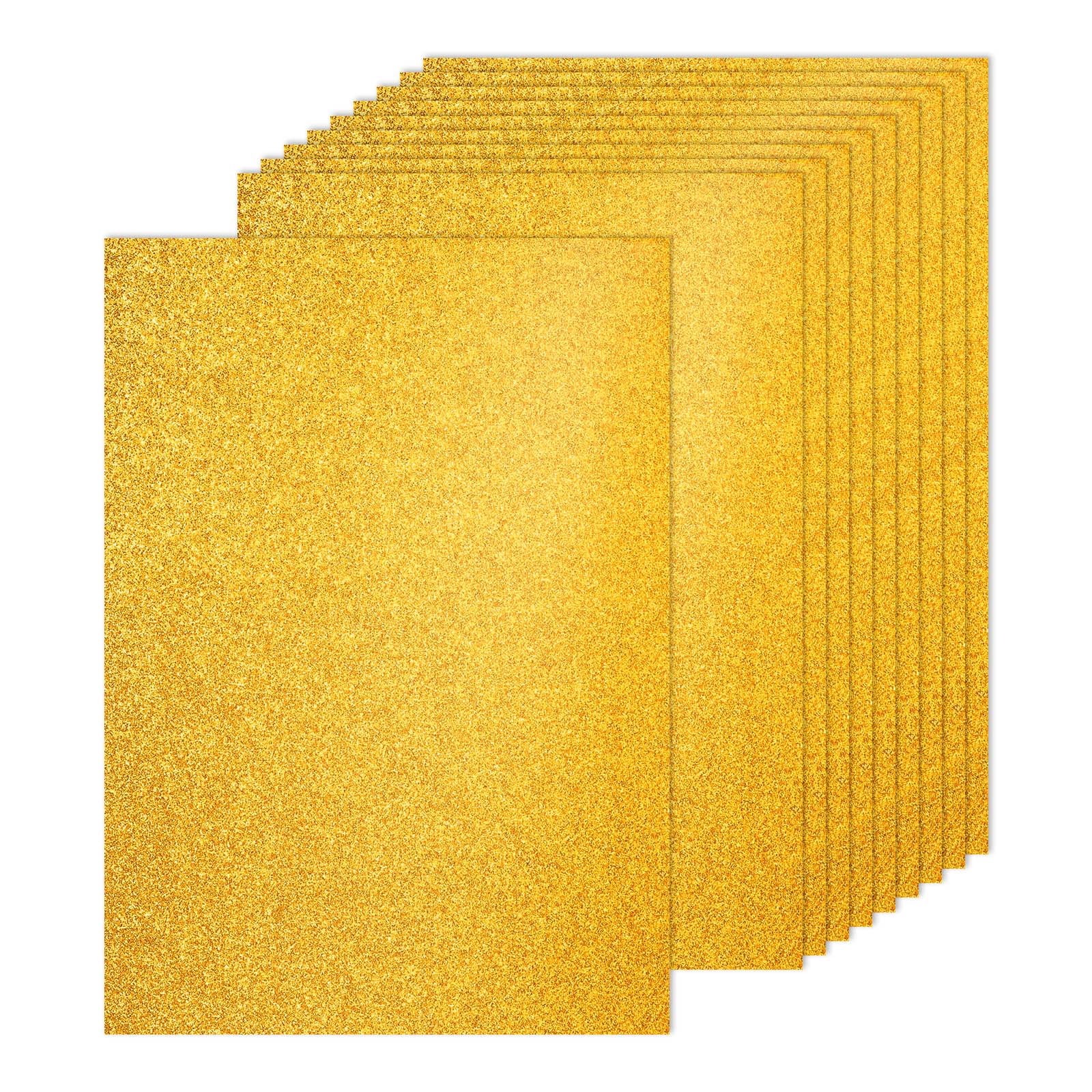 60Sheets Gold Glitter Cardstock, 8.3x11.7 in A4 Glitter Paper Card Stock Shiny Scrapbook 250gsm Sparkly Paper Large Shimmer for Crafts Scrapbook DIY Art Wedding Party