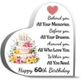 thumbnail image 1 of 60Th Birthday Gift For Women Funny 60 Year Old Gift Heart Shaped Acrylic Decor 60Th Birthday Gift Desk Decor Acrylic Hearts Plaques 4X4In, 1 of 5