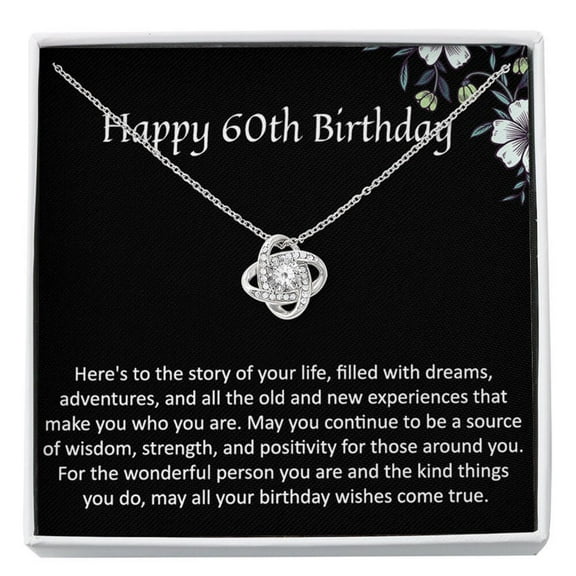 60Th Birthday Gifts for Women - Personalized Birthstone Necklace with Meaningful Message Card, Unique Gift Ideas for Mom's 60th Birthday