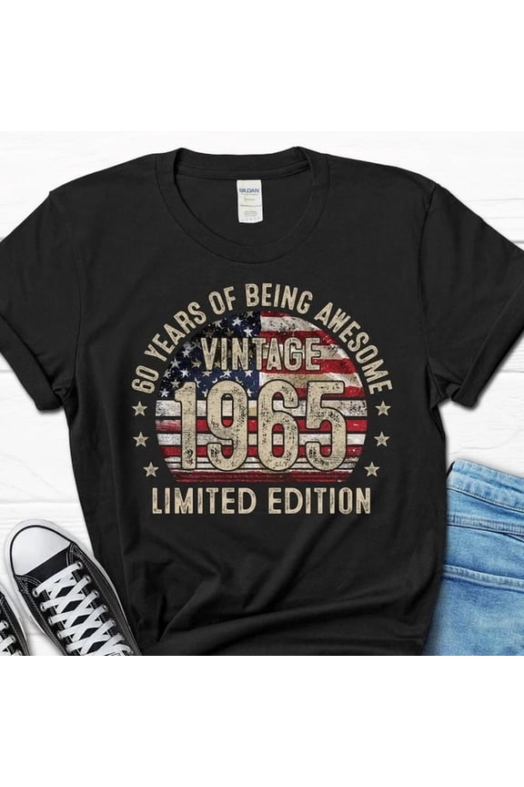60Th Men 60 Year For Him 60Th T-Shirt BLACK Unisex S-5XL Hot Trending Shirt, Vintage Birthday Gift