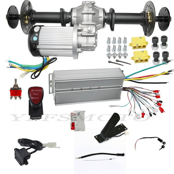 60V 2500W Brushless Differential Motor 32''Rear Axle Kit for Golf Cart Trike ATV