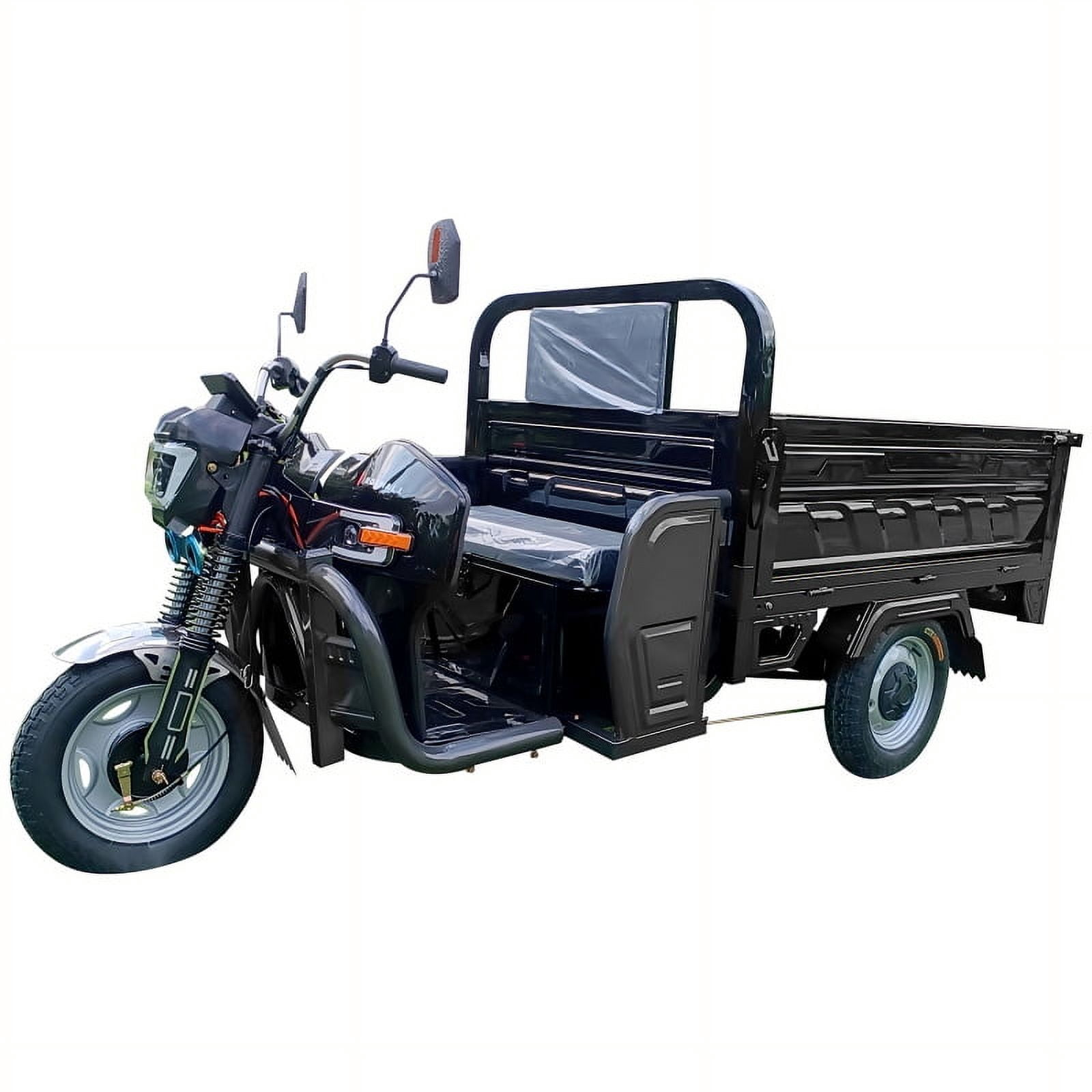 60V 45A Electric Tricyle Cargo Van for Adults, Commercial Mobility Scooters for Seniors, 1000W Agricultural Electric Three Wheel Cargo Transporter w/63" Hydraulic Tipping Bucket, Max Load 2000LBS