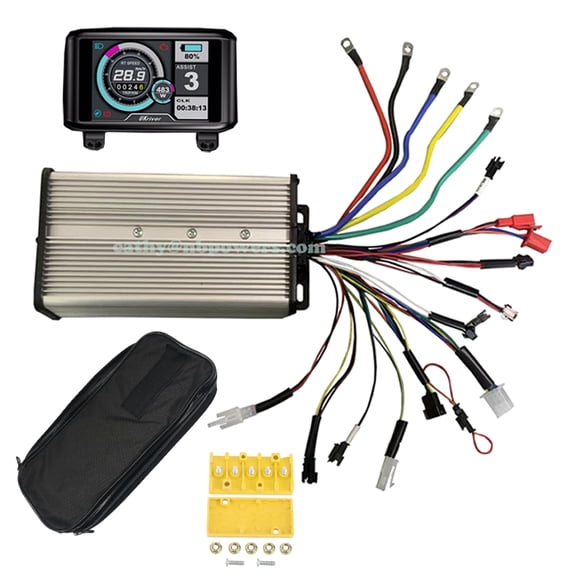 60V-72V 80A Sine Wave Dual Hall Controller+UKC1 TFT Color Screen Displayfor 3000W Ebike Kits
