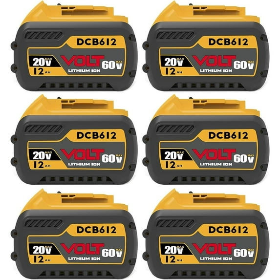 60V Max 12Ah Battery - Compatible with DW 20V/60V Tools, Compatible with DCB612 DCB606 DCB609, Extended Runtime & Overload Protection, 2 Pack