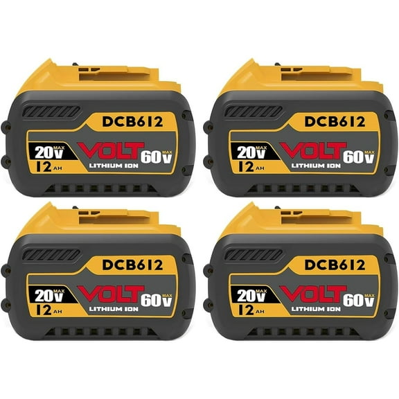 60V Max 12Ah Battery - Compatible with DW 20V/60V Tools, Compatible with DCB612 DCB606 DCB609, Extended Runtime & Overload Protection, 2 Pack