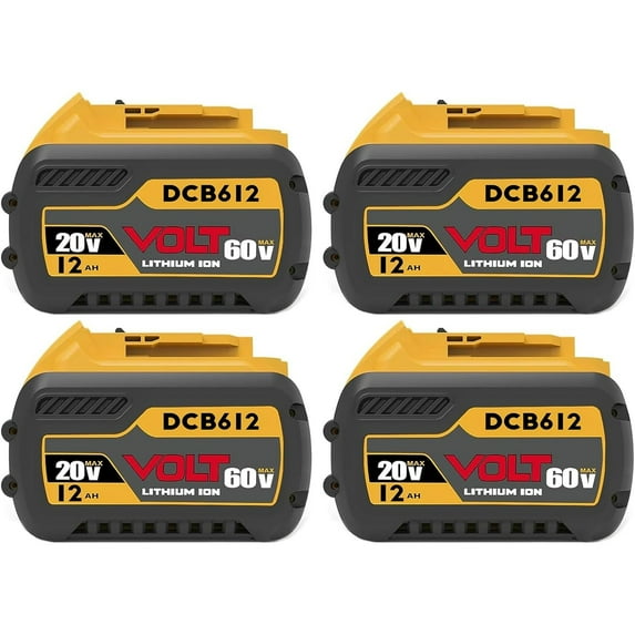 60V Max 12Ah Battery - Compatible with DW 20V/60V Tools, Compatible with DCB612 DCB606 DCB609, Extended Runtime & Overload Protection, 2 Pack