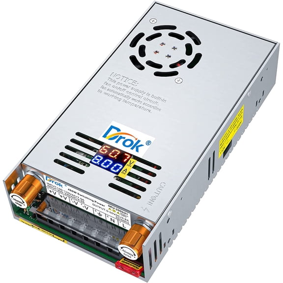 60V Power Supply, AC 110V 220V to DC 0-60V 0-8A 480W Buck Converter, Amp Adjustable Adapter Regulated 12V 24V 36V 48V 60Volt Switching Voltage LED Transformer Charger for Computer CCTV Lab