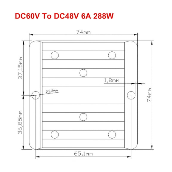 60V to 48V 6A DC/DC Buck Step-Down Power Supply Converter Regulator