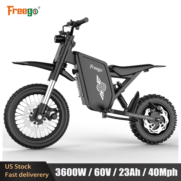 60V23AH Freego X0 off-road ebike for Adult&Teens,3600W(Peak)40MPH Top Speed Electric Bicycle,14"/10"Tires 50 Miles Max Range Electric Mountain Bike UL2849