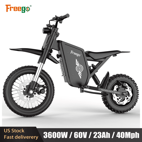 60V23AH Freego X0 off-Road Ebike for Adult&Teens,3600W(Peak)40MPH Top Speed Electric Bicycle,14"/10"Tires 50 Miles Max Range Electric Mountain Bike UL2849