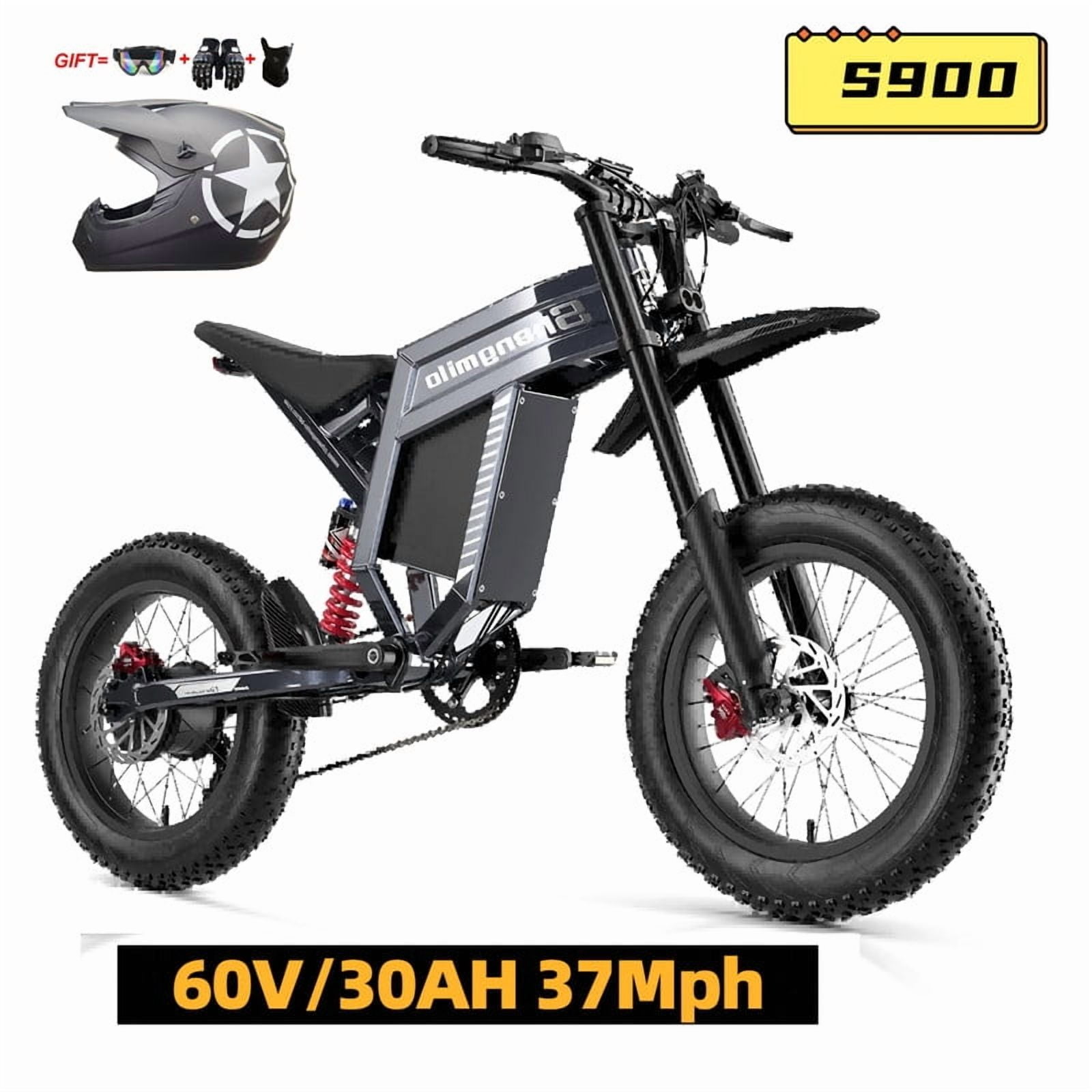 60V30Ah Shengmilo S900 1500W Electric Dirt Bike, 37Mph 90KM long