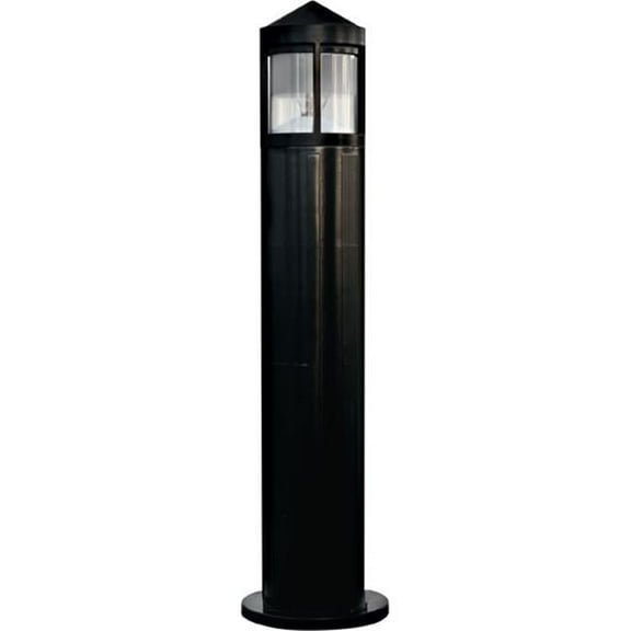 60W 120V Fiberglass Bollard, Black - 41.88 x 10.25 x 10.25 in.
