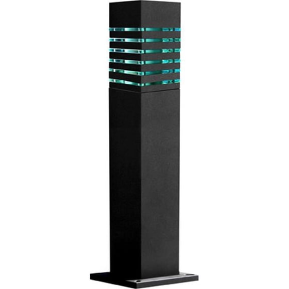 60W 120V Powder Coated Steel Bollard, Black - 42.31 x 9.81 x 9.81 in.