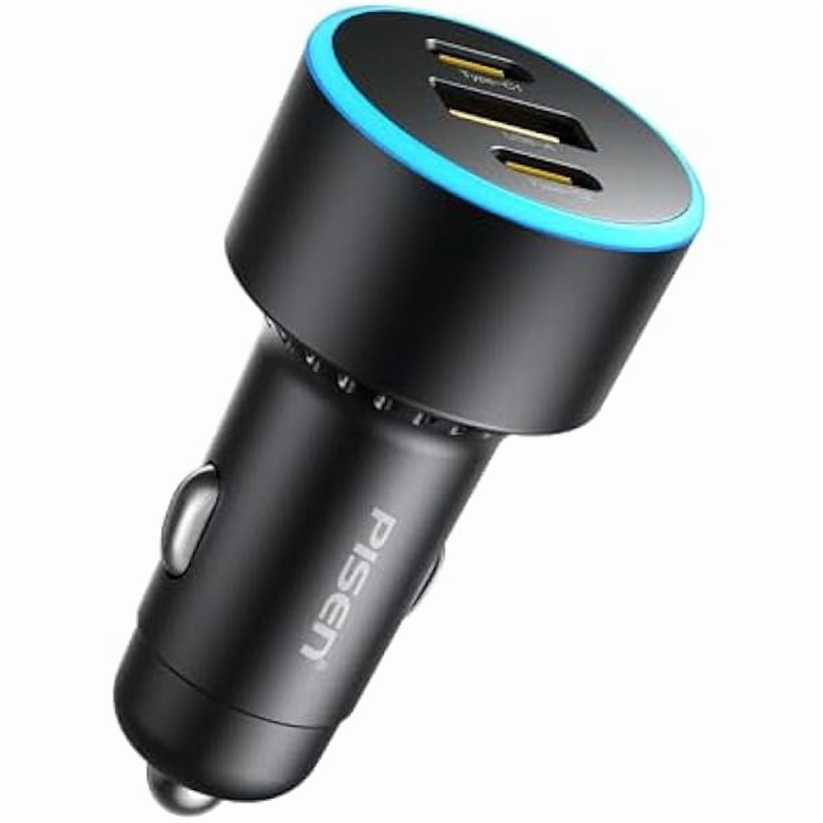 60W 3-Port USB C Car Charger - PD30W & QC3.0 Fast Charging, Multi Device Compatible, LED Indicator, Durable Design, Safety Certified for iPhone 16/15/14/13/12 Series