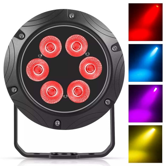 60W 6LED Par IP65 Waterproof RGBW Stage Lights DMX Sound Activated for Outdoor Concert Show Disco DJ