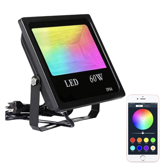 60W Bluetooth 4.0 RGB Floodlight Spotlight Landscape Garden Flood Light Smart App Group Control Outdoor Smart Stage Light