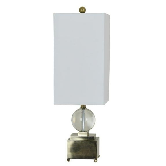 60W Caprice Table Lamp - Clear & Antique Brass,