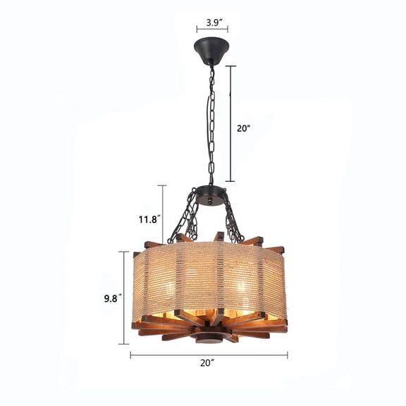 60W E26 4 Heads Traditional Indoor Chandelier Pendant Hanging Light Art Decor