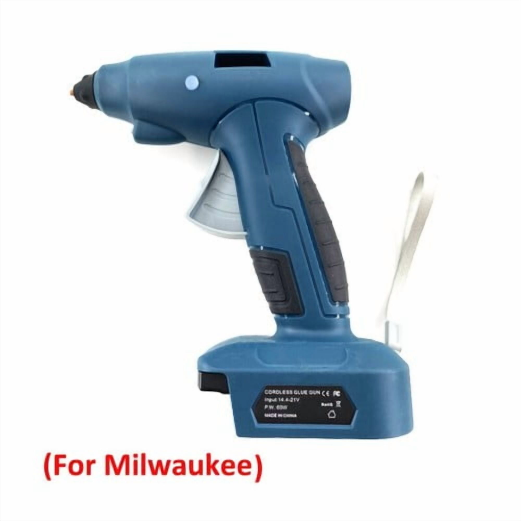 60W Electric Cordless Hot Glue Gun Suitable for MIilwaukee 18V Max Lithium-ion Battery, with 30 Pcs Glue Sticks for Arts/Crafts/Diy/Repairs(Tool Only)