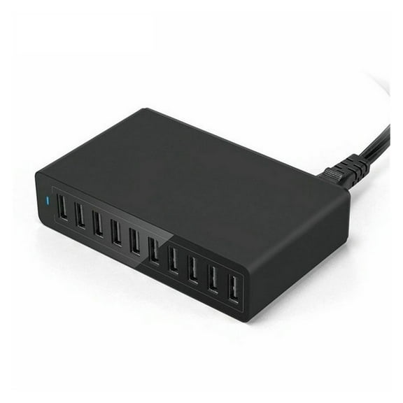 60W Fast 10 Ports USB Charger Charging Station Dock Multi USB Charger Desktop With Cable ,Multi-Device Charger
