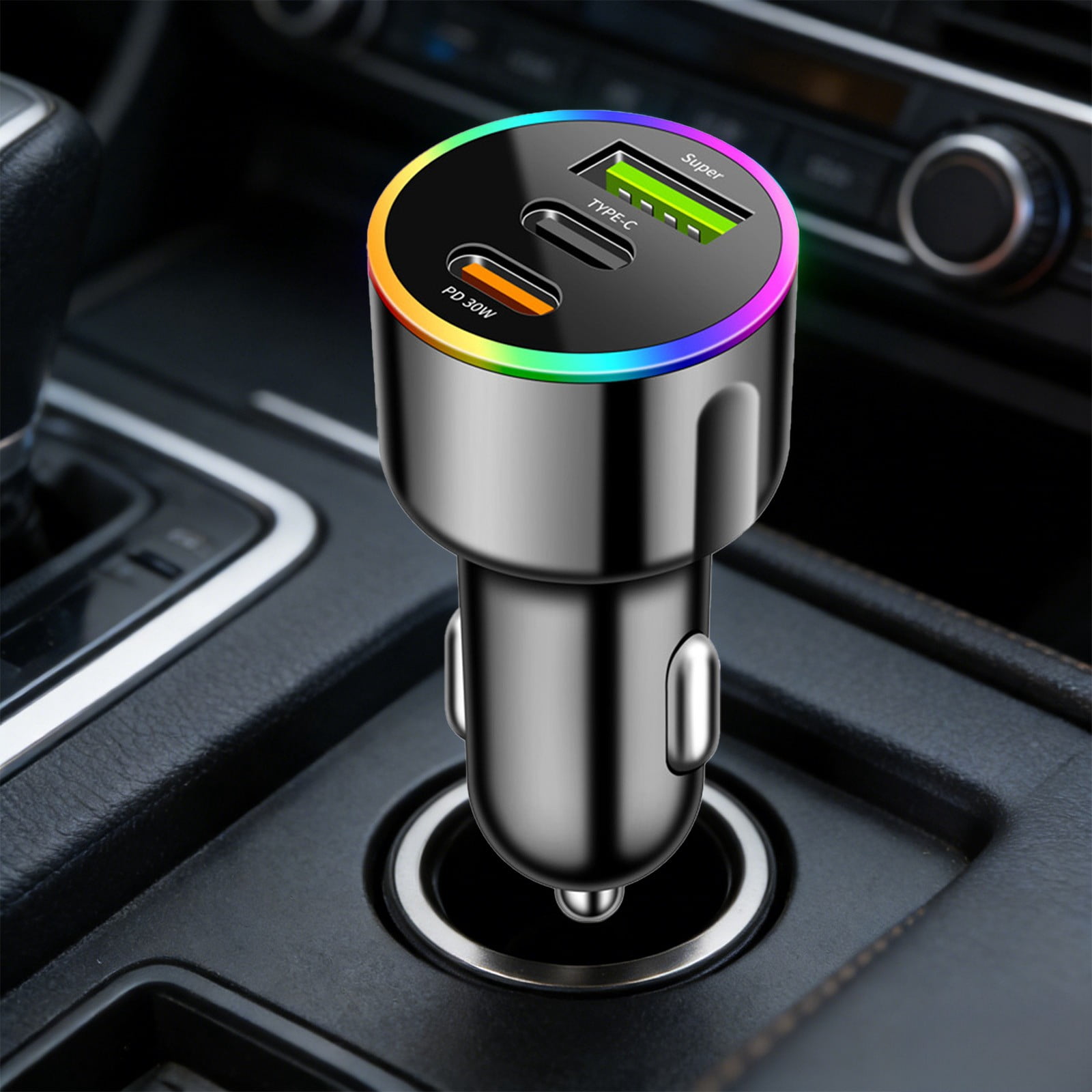 60W Fast Car Charger 3 Port - Multi-Device USB Cigarette Lighter ...