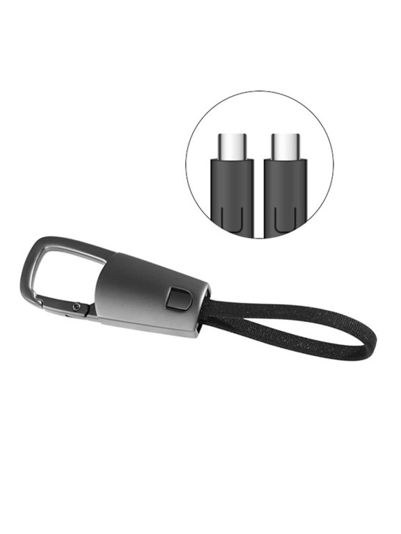 60W Fast Charging Keychain Cable Type C Braided Nylon with Alloy Hook for Phones Pad Tablets Cord