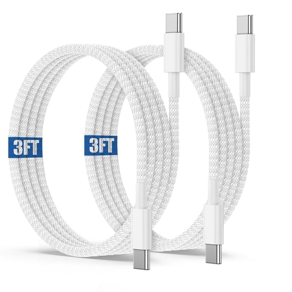 60W Fast - Charging USB C to C Cable - 3ft, Short, Compatible with Apple iPhone (17 Pro Max etc.), MacBook Pro, iPad, Samsung Galaxy, for Quick Device Charging