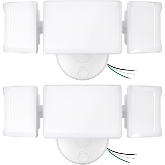 60W Flood Lights Outdoor 2 Pack, Controlled LED Lights 6000LM, 6500K Outside Floodlight, IP65 Exterior Light Fixture for House, Yard, Garage, Wall/Eave Mount White