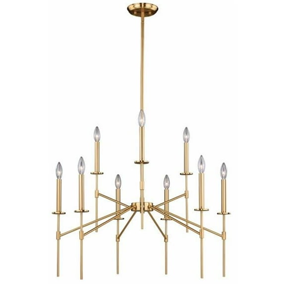 60W Kedzie 9L Chandelier Light Natural Brass