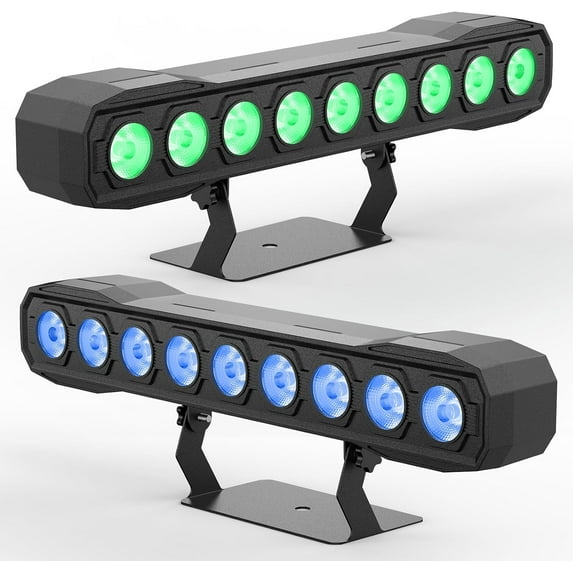 60W LEDs RGBW Stage Lights Bar Wall Wash Light Dj Party Lights DMX/Wireless/Sound Activated Control Strobe Light for Parties Effect Christmas Church Night Club Disco Club Wedding Bar-2PC