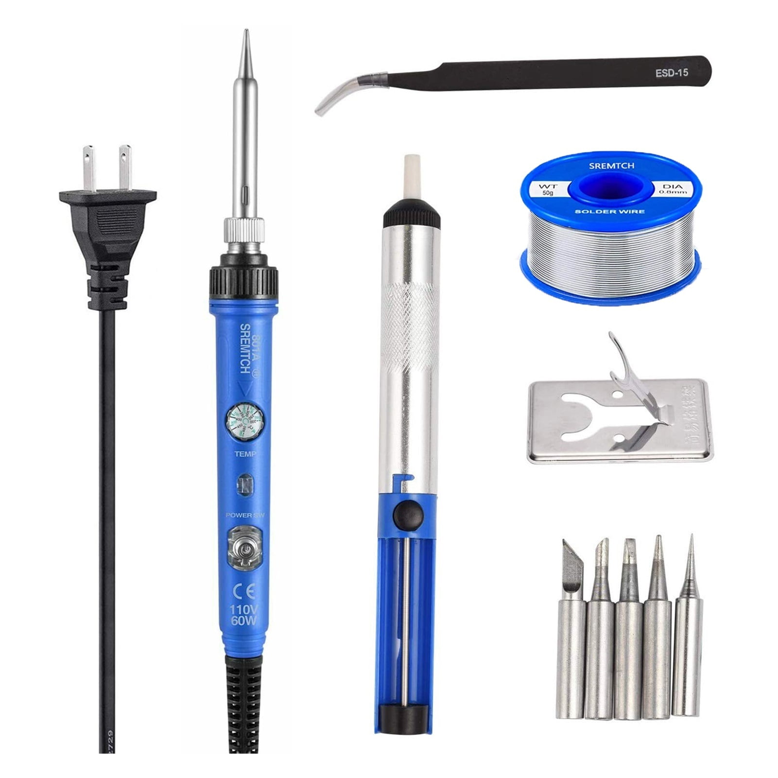 60W Mini Electric Soldering Iron Station Adjustable Temperature Solder