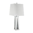thumbnail image 1 of 60W Mirrored & Faux Diamonds Table Lamp, White & Clear Glass, 1 of 1