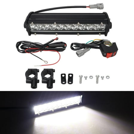 60W Motorcycle LED Headlight Light Bar Kit with Mounting Bracket Switch Wiring
