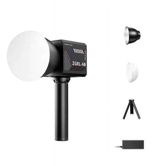 60W Pro LED Video Light Three-Color Photographic Studio Light 2800K-6500K 8000mAh for Video Livestreaming US Plug ABS+PC+Metal Black