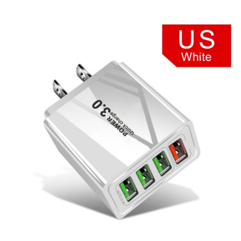 60W Quick Charge 3.0 4.0 USB Phone Charger Wall 4 Port 5V 3.1A Fast Charging Adapter For iPhone X 7 Samsung A50 Xiaomi Charger