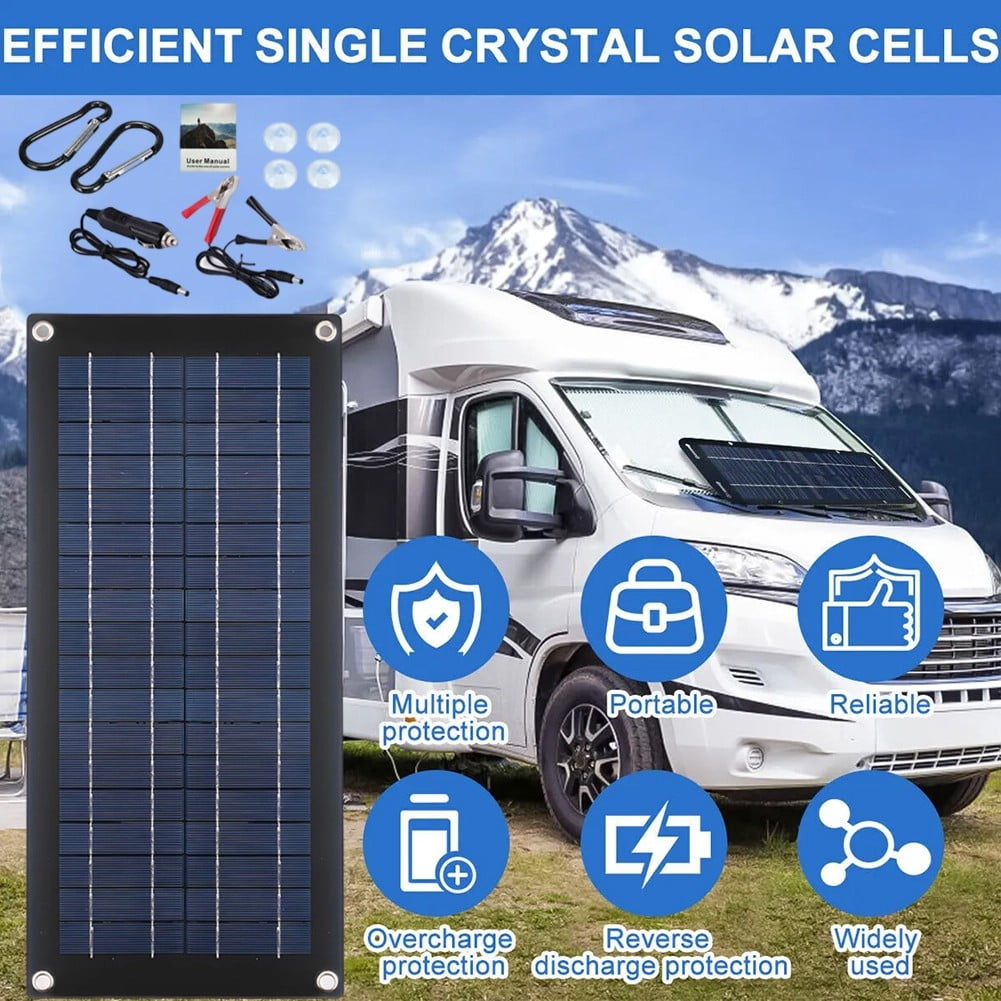 60W Solar Panel 12V-18Volt Trickle Battery Charger For Caravan Car Van Boat Kit
