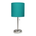 thumbnail image 1 of 60W Stick Lamp with USB Charging Port & Fabric Shade - Teal, 1 of 1